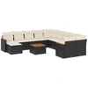 Image de vidaXL Ensemble de 12 canapés de jardin avec coussins noir poly rotin