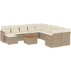 Image de vidaXL Ensemble de 12 canapés de jardin avec coussins Beige Poly Rattan