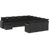 Image de vidaXL Ensemble de 12 canapés de jardin avec coussins noir poly rotin