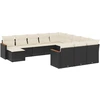 Image de vidaXL Ensemble de 12 canapés de jardin avec coussins noir poly rotin