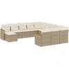 Image de vidaXL Ensemble de 12 canapés de jardin avec coussins Beige Poly Rattan