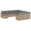 Image de vidaXL Ensemble de 12 canapés de jardin avec coussins Beige Poly Rattan