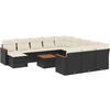Image de vidaXL Ensemble de 13 canapés de jardin avec coussins noir poly rotin