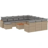 Image de vidaXL Ensemble de 13 canapés de jardin avec coussins Beige Poly Rattan