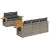 Image de vidaXL Ensemble de salon de jardin 6 pièces avec coussins Gris Poly rotin