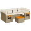 Image de vidaXL Ensemble de salon de jardin 7 pièces avec coussins Beige Poly Rattan