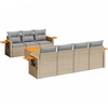 Image de vidaXL Ensemble de jardin canapé 8 pièces avec coussins Beige Poly Rattan