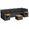 Image de vidaXL Ensemble de jardin canapé 8 pièces avec coussins noir poly rotin