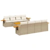 Image de vidaXL Ensemble de salon de jardin 9 pièces avec coussins beige Poly rotin