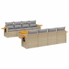 Image de vidaXL Ensemble de salon de jardin 9 pièces avec coussins beige Poly rotin
