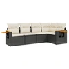 Image de vidaXL Ensemble de salon de jardin 5 pièces avec coussins noir poly rotin