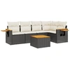 Image de vidaXL Ensemble de salon de jardin 6 pièces avec coussins noir poly rotin