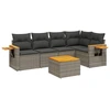 Image de vidaXL Ensemble de salon de jardin 6 pièces avec coussins Gris Poly rotin