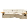 Image de vidaXL Ensemble de salon de jardin 5 pièces avec coussins Beige Poly Rattan