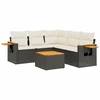 Image de vidaXL Ensemble de salon de jardin 6 pièces avec coussins noir poly rotin