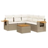 Image de vidaXL Ensemble de salon de jardin 6 pièces avec coussins Beige Poly Rattan