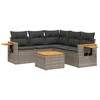 Image de vidaXL Ensemble de salon de jardin 6 pièces avec coussins Gris Poly rotin