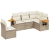 Image de vidaXL Ensemble de salon de jardin 5 pièces avec coussins Beige Poly Rattan