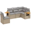 Image de vidaXL Ensemble de salon de jardin 5 pièces avec coussins Beige Poly Rattan