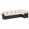 Image de vidaXL Ensemble de salon de jardin 6 pièces avec coussins noir poly rotin