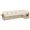Image de vidaXL Ensemble de salon de jardin 6 pièces avec coussins Beige Poly Rattan