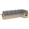 Image de vidaXL Ensemble de salon de jardin 6 pièces avec coussins Beige Poly Rattan