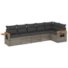 Image de vidaXL Ensemble de salon de jardin 6 pièces avec coussins Gris Poly rotin