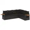 Image de vidaXL Ensemble de salon de jardin 6 pièces avec coussins noir poly rotin