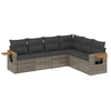 Image de vidaXL Ensemble de salon de jardin 6 pièces avec coussins Gris Poly rotin