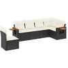 Image de vidaXL Ensemble de salon de jardin 6 pièces avec coussins noir poly rotin