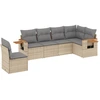 Image de vidaXL Ensemble de salon de jardin 6 pièces avec coussins Beige Poly Rattan