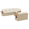 Image de vidaXL Ensemble de salon de jardin 7 pièces avec coussins Beige Poly Rattan