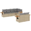 Image de vidaXL Ensemble de salon de jardin 7 pièces avec coussins Beige Poly Rattan