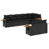 Image de vidaXL Ensemble de jardin canapé 8 pièces avec coussins noir poly rotin