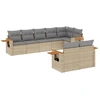 Image de vidaXL Ensemble de jardin canapé 8 pièces avec coussins Beige Poly Rattan