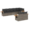 Image de vidaXL Ensemble de jardin canapé 8 pièces avec coussins Gris Poly rotin