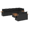 Image de vidaXL Ensemble de salon de jardin 9 pièces avec coussins noir poly rotin