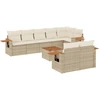 Image de vidaXL Ensemble de salon de jardin 9 pièces avec coussins beige Poly rotin