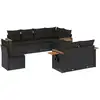 Image de vidaXL Ensemble de jardin canapé 8 pièces avec coussins noir poly rotin