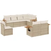 Image de vidaXL Ensemble de jardin canapé 8 pièces avec coussins Beige Poly Rattan