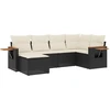 Image de vidaXL Ensemble de salon de jardin 6 pièces avec coussins noir poly rotin