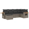 Image de vidaXL Ensemble de salon de jardin 6 pièces avec coussins Gris Poly rotin