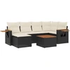 Image de vidaXL Ensemble de salon de jardin 7 pièces avec coussins noir poly rotin