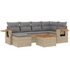 Image de vidaXL Ensemble de salon de jardin 7 pièces avec coussins Beige Poly Rattan