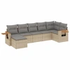 Image de vidaXL Ensemble de salon de jardin 7 pièces avec coussins Beige Poly Rattan