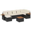 Image de vidaXL Ensemble de jardin canapé 8 pièces avec coussins noir poly rotin