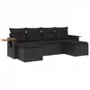 Image de vidaXL Ensemble de salon de jardin 6 pièces avec coussins noir poly rotin