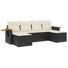 Image de vidaXL Ensemble de salon de jardin 6 pièces avec coussins noir poly rotin