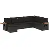 Image de vidaXL Ensemble de jardin canapé 8 pièces avec coussins noir poly rotin