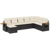 Image de vidaXL Ensemble de jardin canapé 8 pièces avec coussins noir poly rotin